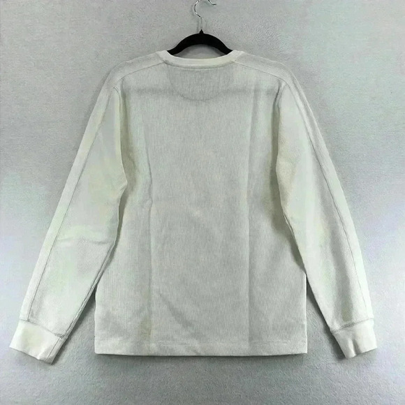 Banana Republic Waffle Knit Tee Size M Cream Cotton/Polyester/Spandex - Picture 4 of 10